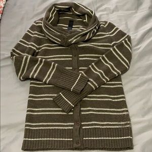 Modcloth Stripped Cowl Neck Wool Sweater